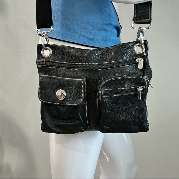 Roots Vintage Village Crossbody Bag Like New Black Pebble Leather - Picture 6 of 13